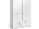 Dmora Guardaroba Grande Amoruccio 49.5X200.4H Cm Bianco Bianco Lucido, Appendiabiti 4 Ante