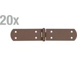 Alberts 822255 Cerniera Per Casse Duravis®, Con Perno Rivettato, Rivestimento Duplex Marrone Ruggine, Dimensioni 195 X 35 X 2 Mm, Set Di 20 Pezzi