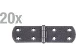 Alberts 822613 Cerniera Per Casse Duravis®, Con Perno Rivettato, Rivestimento Duplex Diamantato Nero, Dimensioni 135 X 35 X 2 Mm, Set Di 20 Pezzi