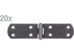 Alberts 822620 Cerniera Per Casse Duravis®, Con Perno Rivettato, Rivestimento Duplex Diamantato Nero, Dimensioni 156 X 35 X 2 Mm, Set Di 20 Pezzi