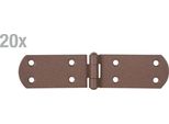 Alberts 821999 Cerniera Per Casse Duravis®, Con Perno Rivettato, Rivestimento Duplex Marrone Ruggine, Dimensioni 156 X 35 X 2 Mm, Set Di 20 Pezzi