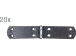 Alberts 822880 Cerniera Per Casse Duravis®, Con Perno Rivettato, Rivestimento Duplex Diamantato Nero, Dimensioni 195 X 35 X 2 Mm, Set Di 20 Pezzi