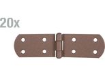 Alberts 821982 Cerniera Per Casse Duravis®, Con Perno Rivettato, Rivestimento Duplex Marrone Ruggine, Dimensioni 135 X 35 X 2 Mm, Set Di 20 Pezzi