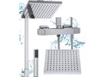 Granitan | Set Doccia Cube - Cromo - Design Moderno - Termostato - Regolazione Della Temperatura Confortevole