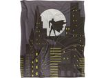 Batman - Coperta "City Silhouette"", Setosa, Morbida Al Tatto TV25043 (Taglia Unica) (Grigio/Nero/Giallo)"