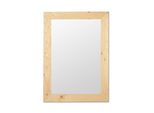 Specchio Da Parete Mo.Wa Con Cornice In Legno Massiccio, 51 X 71 Cm, Finitura Rustica Naturale. Prodotto In Italia. Specchio Per Camera Da Letto, Specchio Per Bagno, Specchio Per Corridoio, W