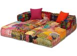 Vidaxl Pouf Modulare A 2 Posti In Tessuto Patchwork
