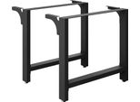 Set Di 2 Gambe Per Tavolo In Acciaio Wiltec 100X72Cm In Tubo Quadrato Verniciato A Polvere Nero Corse Del Tavolo Telaio Del Tavolo Telaio Della Base Del Tavolo