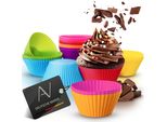 Avana Stampi Per Muffin Riutilizzabili In Silicone Di Alta Qualità (24 Pezzi) Cupcake Ecologici Senza Bpa Stampi Per Muffin Stampi Per Muffin 8 Colori