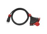 Awtools Cavo Di Prolunga Estremo 10M 3X2,5Mm 3 Prese Ip54 16A/4000W