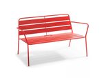 Divano Da Giardino In Metallo Rosso - Oviala Palavas