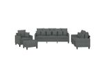 Vidaxl Set Di Divani 4 Pezzi Con Cuscini In Tessuto Grigio Scuro