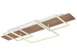Globo Lighting Led Deckenleuchte "Vanni", Weiß, Leuchten, Deckenlampe/Wohnzimmer/Schlafzimmer/Modern/Holz, Led Deckenleuchte
