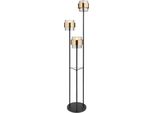 Globo Lighting Stehlampe "Milley", Schwarz, 1 Stk., Leuchten, Stehleuchte/Glas/Messingring/Wohnzimmer/Schlafzimmer/Flur, Stehlampe