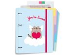 Pusheen - Cartella A4 Della Collezione Purrfect Love Con Schede (4 Anelli, Elastico)