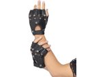 Smiffys - Guanti Punk Per Uomo/Donna Unisex, Poliestere, Senza Dita SM761 (Taglia Unica) (Nero)