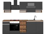 Dmora Cucina Completa Attiko Nero Antracite, Modulabile Un Cassetto Italy