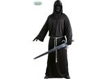 Fantasma Medievale Cappuccio Costume Halloween Tenebre Fantasia Guerriero Inquietante Mistero Eleganza Figura Con Cappuccio Guerriero Aura, Taglia: 52 - 54 (L) Colore: Nero