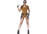 Costume Da Avventuriera Eroina Di Carnevale Accessori Per Videogiochi Gioco Di Ruolo Azione Avventura Figura Carnevale Festa In Maschera Cosplay Classico, Taglia: 36 - 38 (S) Colore: Marrone