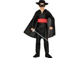 Bandito Avventura Figura Bambini Costume Carnevale Eroe Con Maschera Cappotto Cappello E Spada Ispirazione Carnevale Pirata, Taglia: 110/116 Colore: Nero