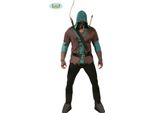 Supereroe Arciere Medievale Carnevale Figura Maschera Scuro Ranger Costume Fantasia Avventura, Taglia: 52 - 54 (L) Colore: Marrone