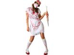 Zombie Infermiera Horror Outfit Spaventoso Halloween Dottore Costume Idea Rosso Sangue Accessorio Spaventoso Dottore Maschera Spaventoso Malattia Notturna Horror, Taglia: 42 - 44 (L) Colore: Bianco