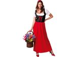 Costume Da Padrona Di Casa Medievale Rosso Carnevale Principessa Vestito Elegante, Taglia: 38 - 40 (M) Colore: Rosso