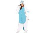 Unicorno Kigurumi Costume Di Carnevale Azzurro Tuta Ali Cappuccio Magico Immaginario Mondo Unicorno Loungewear Sogni Avventura Peluche Creativo, Taglia: 42 - 44 (L) Colore: Blu