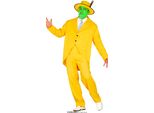 20S Gangster Retro Outfit Costume Di Carnevale Giallo Abito Cappello Camicia Cravatta, Taglia: 48 - 50 (M) Colore: Giallo