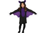 Vestito Di Halloween Da Pipistrello Con Cappuccio Nero Ali Viola Costume Animale Carino Per Bambini Festa Di Halloween, Dimensioni: 98/104 Colore: Nero