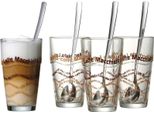Ritzenhoff & Breker Sana Latte Macchiato GläSer, 4Er Set, Mit LöFfel, KaffeegläSer, Kaffeeglas, Glas, 370 Ml, 124200