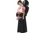 Halloween Ghost Costume Mantello Sangue Masquerade Bambini Tunica Spaventoso Party Outfit Spaventoso Horror Maschera Tuta Ombra Incubi Spaventosi Costume Carnevale, Taglia: 128/134 Colore: Nero