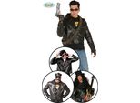 Film Classico Anni '50 Giacca Biker Rock N Roll Costume Carnevale Stile Retrò, Taglia: 52 - 54 (L) Colore: Nero