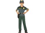 Polizia Avventura Uniforme Cappello Camicia Cintura Pantaloni Costume Carnevale Gioco Di Ruolo Eroico Fiaba Carnevale Verde Elementi, Taglia: 110/116 Colore: Verde