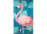 Bandiera Fenicottero Decorazione Per Feste Tropicali Blu-Rosa 150X90 Cm - Taglia Unica