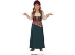 Costume Da Cartomante Halloween Bambini Turbante Magico Gioco Figure Oracolo Vestito Carnevale Chiaroveggenza Festa Avventura Fantasia Divertimento, Taglia: 140/146 Colore: Verde