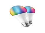 Lampadina Intelligente Muvit Io A60/ Fassung E27/ 9W/ 800 Lumen/ 2700K-6500K/ Confezione Da 2 Pezzi.