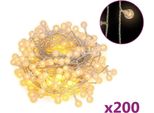 Vidaxl Luci Di Fata 20 M 200 Led Bianco Caldo 8 Funzioni