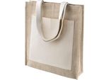Kimood Borsa Shopper In Iuta Borsa Shopping Tote Bag Midi Beach Bag, Dimensione:U, Colore:Natural