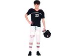 Costume Da Eroe Sportivo Di Carnevale Giocatore Di Quarterback Maglietta Da Football Americano, Taglia: 14 - 16 Anni Colore: Nero