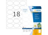Etichette Bianche Mobili/Rimovibili 63,5X42,3 Mm Ovale Speciale A4 Confezione Da 32 Pezzi