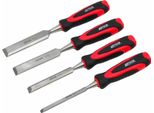 Awtools Set Di Scalpelli Con Impugnature In Plastica 4 Pezzi 6/12/18/24 Mm