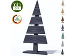 Floranica Albero Di Natale Diy In Legno 60X27Cm Antracite Decorazione Natalizia Per Interni Ed Esterni Albero In Legno Di Larice Da Personalizzare