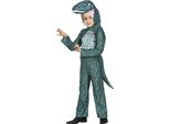 Costume Da Dinosauro Per Bambini Con Cappuccio E Coda Tuta Completa Per Animali Carnevale Idee Per La Festa Avventura, Taglia: 98/104 Colore: Verde