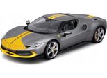 Bburago 18-16017 - Modellino Auto - Ferrari 296GTB Assetto Fiorano (Grigio/Giallo, Scala 1:18)