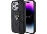 Guess Guhcp15Lpgs4Tdk Iphone 15 Pro 6.1 Czarny/Nero Custodia Rigida Grip Stand 4G Triangolo Strass