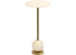 Tavolino Salo, Tavolo Angolare Ø25Cm Marmo Ottone, Marmo.
