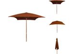 Vidaxl Ombrellone Con Palo In Legno Rosso Terracotta 200X300 Cm - Ombrelloni E Tende Da Sole