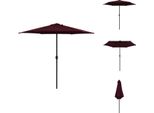 Vidaxl Ombrellone Con Palo In Alluminio 270 X 246 Cm Rosso Bordeaux - Ombrelloni E Tende Da Sole