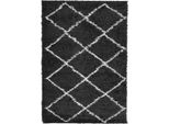 Vidaxl Tappeto Shaggy A Pelo Alto Moderno Nero E Crema 140X200 Cm